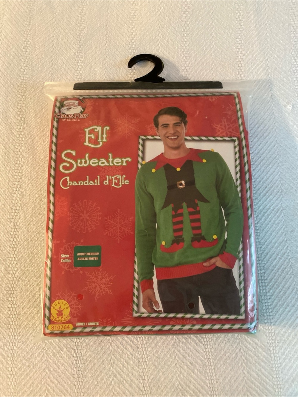 Ugly Christmas Sweater Elf Shirt Tunic Size Adult Medium Santa's Helper Party